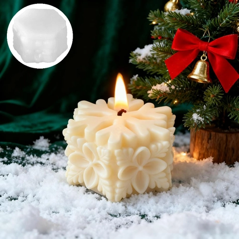 Christmas Snowflake Silicone Mold For DIY Candle Handmade Soap Chocolate Aromatherapy Wax Plaster Ornament Baking Cake Mold
