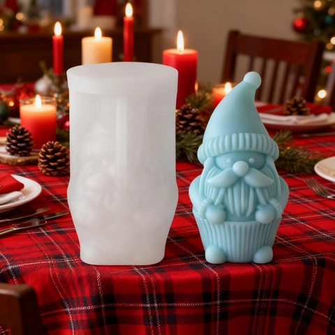Kerstkabouter Kerstman Siliconen Mal Voor Handgemaakte Kaars Aromatherapie Gips Zeep Hars Diy Bakken Bakvorm