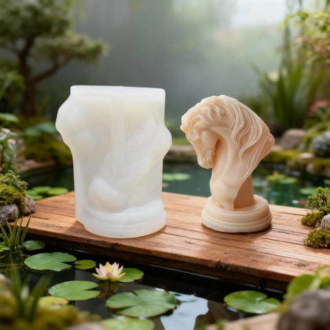 3D Paardenhoofd Siliconen Vorm Voor DIY Aromatherapie Kaars Gips Hars Handwerk Handgemaakte Dierlijke Sculptuur Woondecoratie