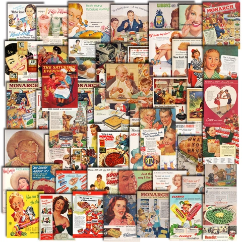 Vintage Food Poster Aufkleber Wasserdicht PVC Vinyl Decals Für Laptop Koffer Scrapbook Retro Werbestil