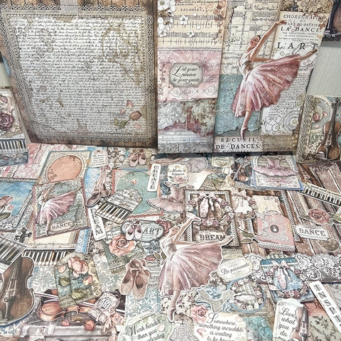 Vintage Ballett Musik Scrapbook Papier Set Retro Floral Junk Journal Material Für DIY Kunst Handwerk Scrapbooking Zubehör