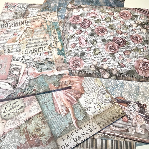 Vintage Ballett Musik Scrapbook Papier Set Retro Floral Junk Journal Material Für DIY Kunst Handwerk Scrapbooking Zubehör