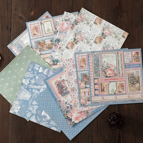 Vintage Cottage Life Decorative Scrapbook Paper Floral Garden Pattern Retro Background Paper For Journaling DIY Art Craft