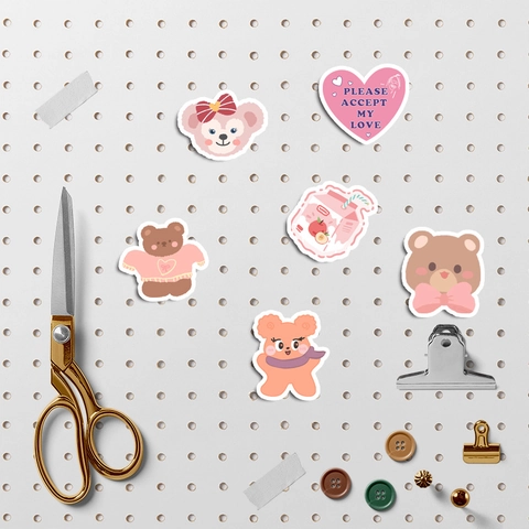 90 Stück Süße Cartoon Bär Hase Aufkleber Wasserfest Für Scrapbook Handyhülle Wasserflasche DIY Deko Aufkleber Geschenk Set