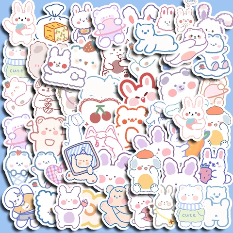 Schattige Cartoon Dier Stickers Voor Journaling DIY Decoratieve PVC Waterdicht Decals Voor Telefoon Geval Laptop Scrapbooking