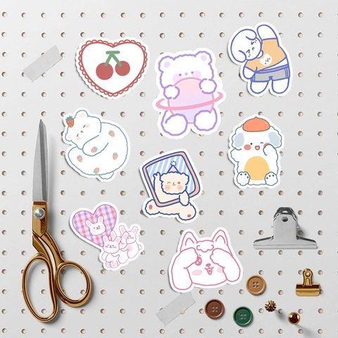Schattige Cartoon Dier Stickers Voor Journaling DIY Decoratieve PVC Waterdicht Decals Voor Telefoon Geval Laptop Scrapbooking