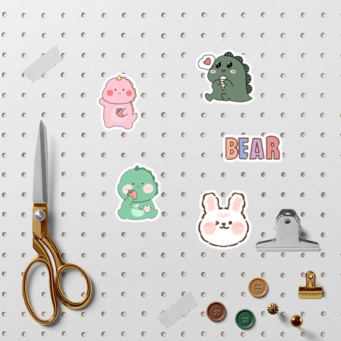 Süße Cartoon Aufkleber Für Journaling Scrapbooking DIY Dekoration Kawaii Bär Dinosaurier Hase Wasserdichte Decals Für Laptop Handy