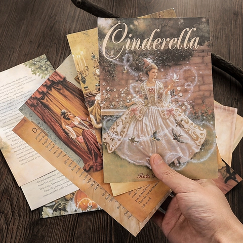 Cinderella Thema Vintage Scrapbook Material Papier Holzfreies Papier Für Journaling DIY Kunst Dekoratives Handwerk Retro