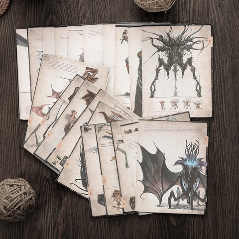Papel de Material Ilustraciones Monstruo de Cthulhu Retro Para Scrapbooking DIY Decoración Tema Fantasía Oscura