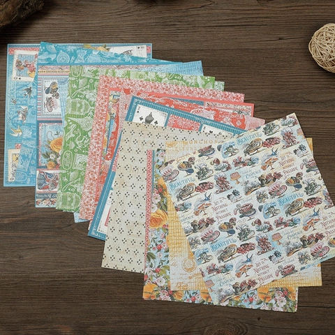 Papel de Material de Scrapbook de Estilo Francés Vintage No Repetitivo DIY Journaling Fondo Decorativo Papel de Manualidades Collage