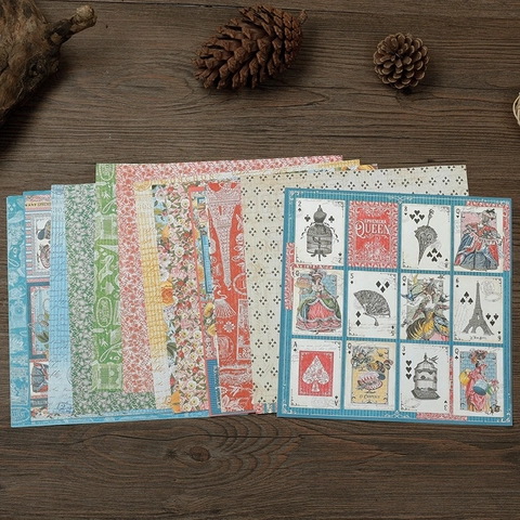 Papel de Material de Scrapbook de Estilo Francés Vintage No Repetitivo DIY Journaling Fondo Decorativo Papel de Manualidades Collage