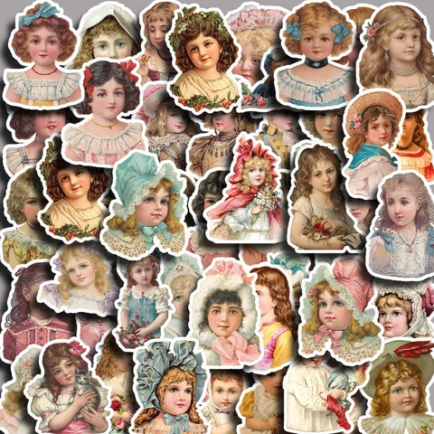 Vintage Victorian Figure Stickers Retro Oil Painting Aesthetic People Decals For Scrapbooking Journaling Laptop DIY Decorations