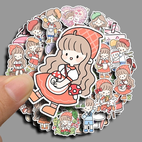 Niedliche Wasserdichte Cartoon PVC Aufkleber Koreanischer Stil Für DIY Scrapbooking Journal Laptop Koffer Flasche Gitarre Deko