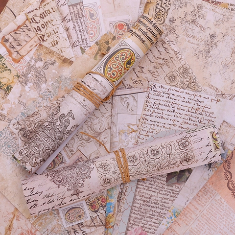 Carta Decorativa per Scrapbooking Vintage Motivo Rosa Botanica Carta di Sfondo Retro per DIY Junk Journal Forniture d'Arte
