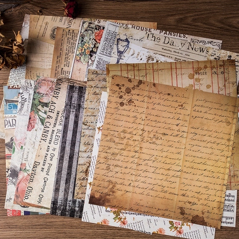 Vintage Scrapbooking Material Papier Retro Europäisches Briefdesign Ästhetisches Journal Collage Deko Papier Für DIY Basteln