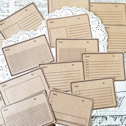 Blocchetti per Appunti Vintage in Carta Kraft Adesivi Scrapbooking Retrò Griglia Linee Orizzontali Per Junk Journal Fai da Te