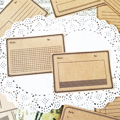 Blocchetti per Appunti Vintage in Carta Kraft Adesivi Scrapbooking Retrò Griglia Linee Orizzontali Per Junk Journal Fai da Te