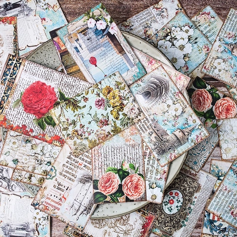 Vintage Junk Journal Materiaal Kit Retro Hofstijl Bloemen Architectuur Scrapbooking Stickers Voor DIY Decor