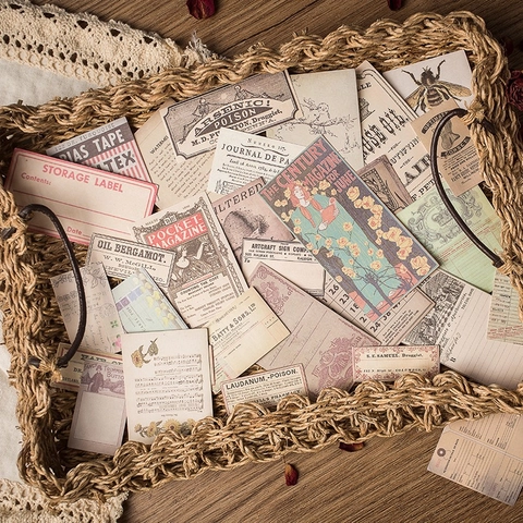 Vintage Journal Stickers Scrapbooking Material Paper Retro Ephemera For DIY Art Crafts Aesthetic Junk Journaling