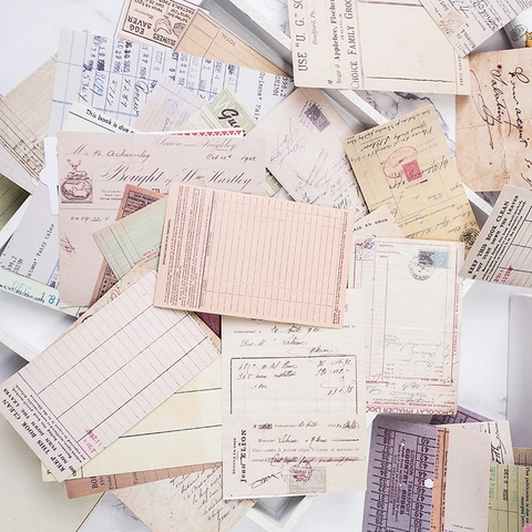 Vintage Junk Journal Ephemera Collection Retro Receipt Ticket Scrapbooking Decor For DIY Planner Craft Art Journaling