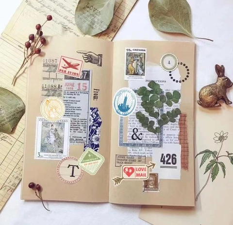 Vintage Weltreise Wasserdichte PVC Aufkleber Für Laptop Gepäck Handyhülle Scrapbooking Retro Wahrzeichen Briefmarken Dekoration