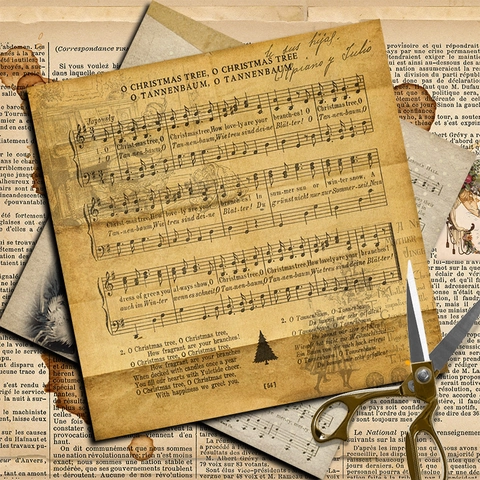 Vintage Distressed Noten Hintergrundpapier 135gsm Scrapbook Material Für DIY Journal Handwerk Weihnachtsdekor