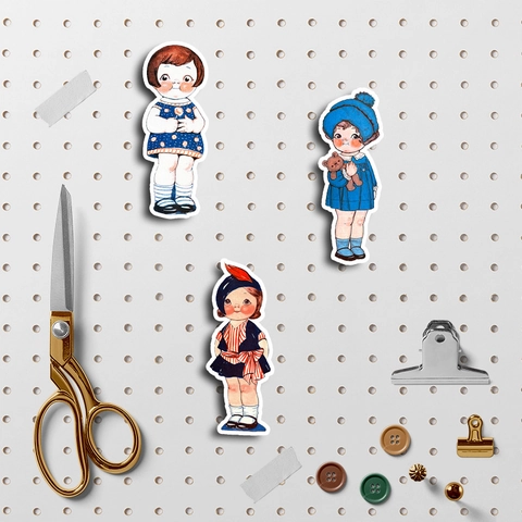 Vintage Retro Mädchen Jungen Papier Aufkleber Süße Japanische Illustration Dekorative Decals Für Scrapbooking Journaling DIY