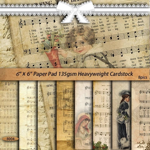 Vintage Distressed Noten Hintergrundpapier 135gsm Scrapbook Material Für DIY Journal Handwerk Weihnachtsdekor