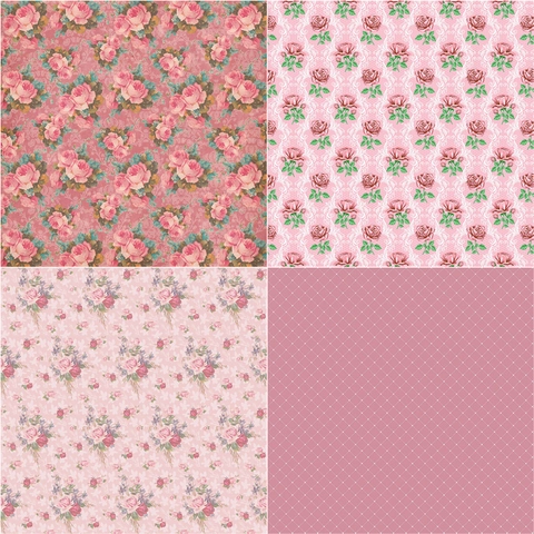 Vintage Roze Floraal Scrapbook Achtergrondpapier Zwaar Karton Voor DIY Journaling Kaarten Maken Decoratief Papier