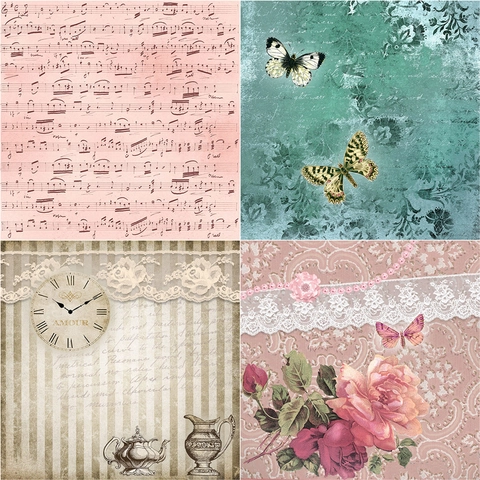Carta per Scrapbooking Vintage Motivo Floreale Botanico Carta Offset Decorativa Per Scrapbook Fai da Te Sfondi Cartoline