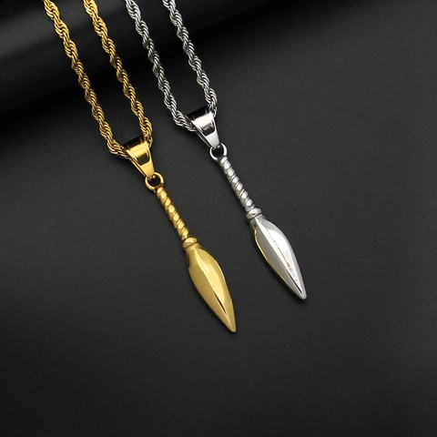 Colgante Punta de Lanza de Acero Inoxidable 316 Retro para Hombre Joyas Punk Personalizadas Solo Colgante Sin Cadena