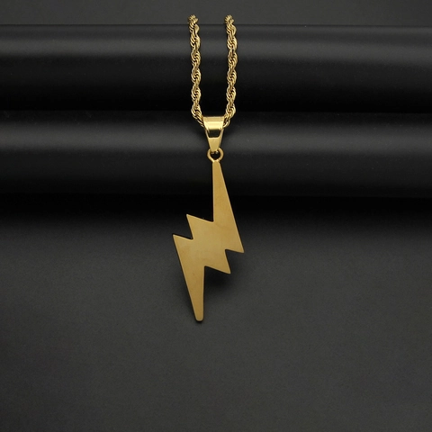 Hip Hop Lightning Bolt Pendant 316 Stainless Steel Full Rhinestone Pave Gold Silver Plated Fashion Iced Out Jewelry No Chain