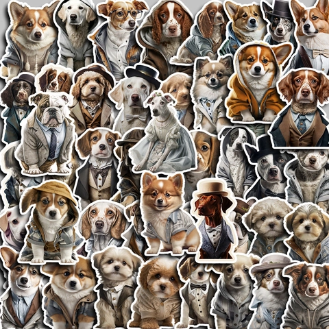 Wasserdichte Gentleman Hund Aufkleber Für Laptop Handyhülle Koffer Scrapbooking Journaling Anthropomorphe Tier Decals Geschenk