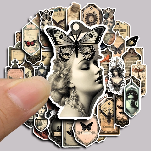 Steampunk Schmetterling Traum Aufkleber Vintage Scrapbooking Material Wasserdichte PVC Abziehbilder Für Journaling Handyhülle Dekor