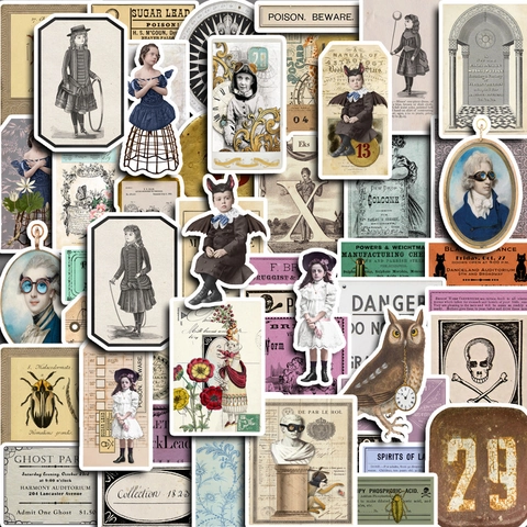 Pegatinas Decorativas Impermeables Vintage Victorian Steampunk Para Scrapbooking Funda De Teléfono Laptop Maleta Calcomanías Retro