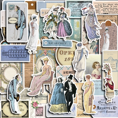 Vintage Französische Romantische Melbourne Wasserdichte Aufkleber Für Journal Scrapbooking Laptop Handyhülle Tablet Deko Aufkleber
