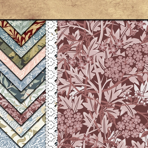 Carta Senza Legno Sfondo Motivo Botanico Floreale Vintage William Morris Per Scrapbooking Decorazione Fai Da Te
