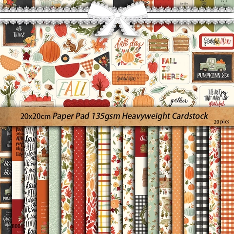 Blocco di Carta per Scrapbooking Autunnale Vintage Zucca Foglia di Acero Per DIY Artigianato Junk Journal Decorazione