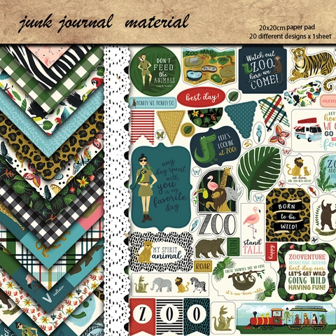 Papel De Material Vintage Selva Tropical Para Scrapbooking Papel Sin Ácido Patrón Animal Planta Decoración De Diario DIY