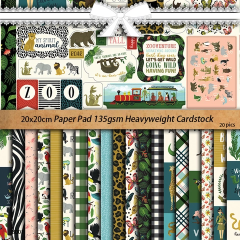 Papel De Material Vintage Selva Tropical Para Scrapbooking Papel Sin Ácido Patrón Animal Planta Decoración De Diario DIY