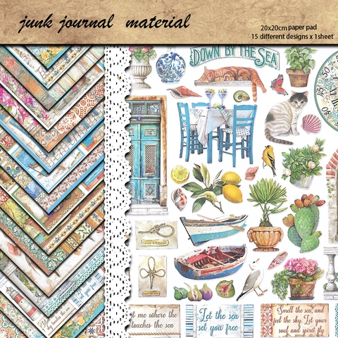 Vintage Mediterraner Stil Architektur Blumen Scrapbook Papier Pad Für DIY Journal Kartenherstellung Handwerk Material