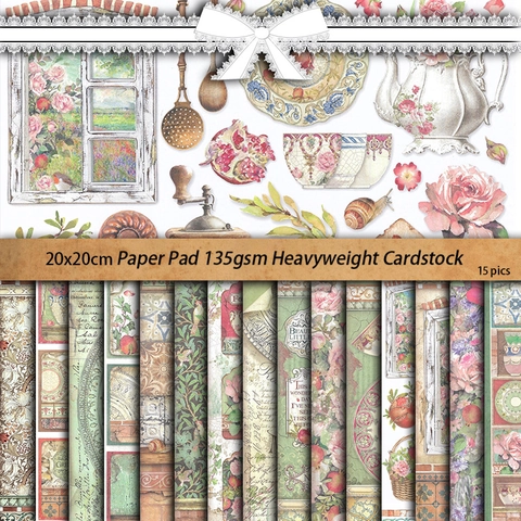 Vintage Granada Floral Scrapbook Hintergrundpapier Schwerer Farbkarton Für DIY Journal Basteln Fotoalbum Dekoration