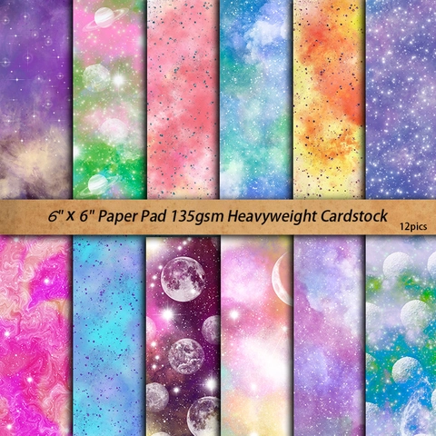 Sternenhimmel Scrapbook Material Papier Galaxie Nebel Muster Karton Für Junk Journal DIY Basteln Dekoration Handgemachtes Geschenk