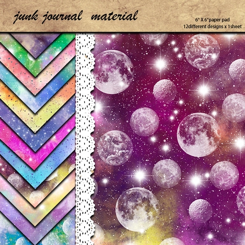 Sternenhimmel Scrapbook Material Papier Galaxie Nebel Muster Karton Für Junk Journal DIY Basteln Dekoration Handgemachtes Geschenk