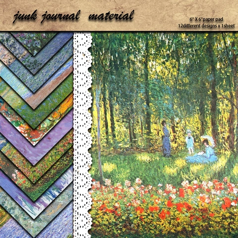 Vintage Impressionistische Kunst Landschap Scrapbooking Papier Pad 135gsm Zwaargewicht Karton Voor DIY Journaling Achtergrond Decoratief Papier