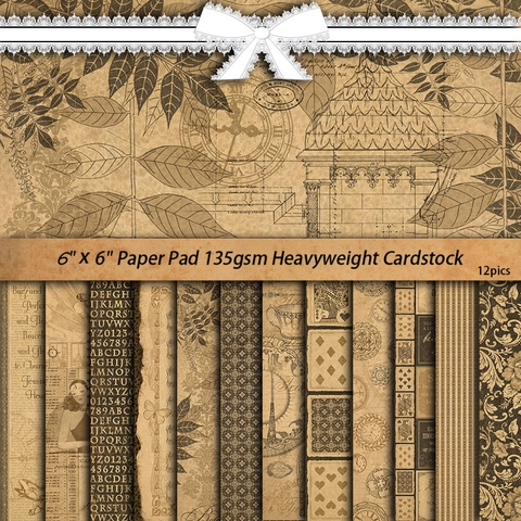 Carta per Scrapbooking Vintage 135gsm Cartoncino Pesante per Junk Journal DIY Creazioni Artistiche Decorative