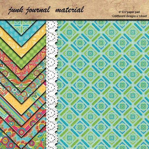 Blocco di Carta per Scrapbook Vintage Bohemian Bazaar Cartoncino Pesante Assortiti per Creazione di Biglietti Fai Da Te