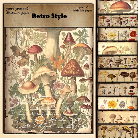 Papel de Material Botánico de Seta Vintage Para DIY Scrapbooking Journaling Retro Estética Envejecida Papel de Artesanía Decorativo