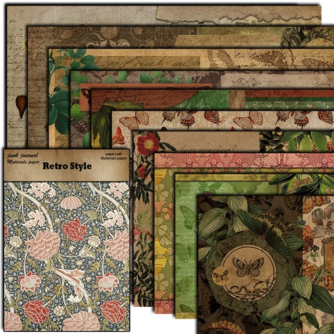 Vintage Schmetterling Botanisch Scrapbooking Papier Material Für Junk Journal DIY Handwerk Deko Hintergrundpapier Zubehör