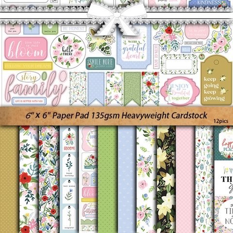 Blocco di Carta per Scrapbooking Floreale Vintage Cartoncino per Junk Journal DIY Decorazione Artistica Carta di Sfondo